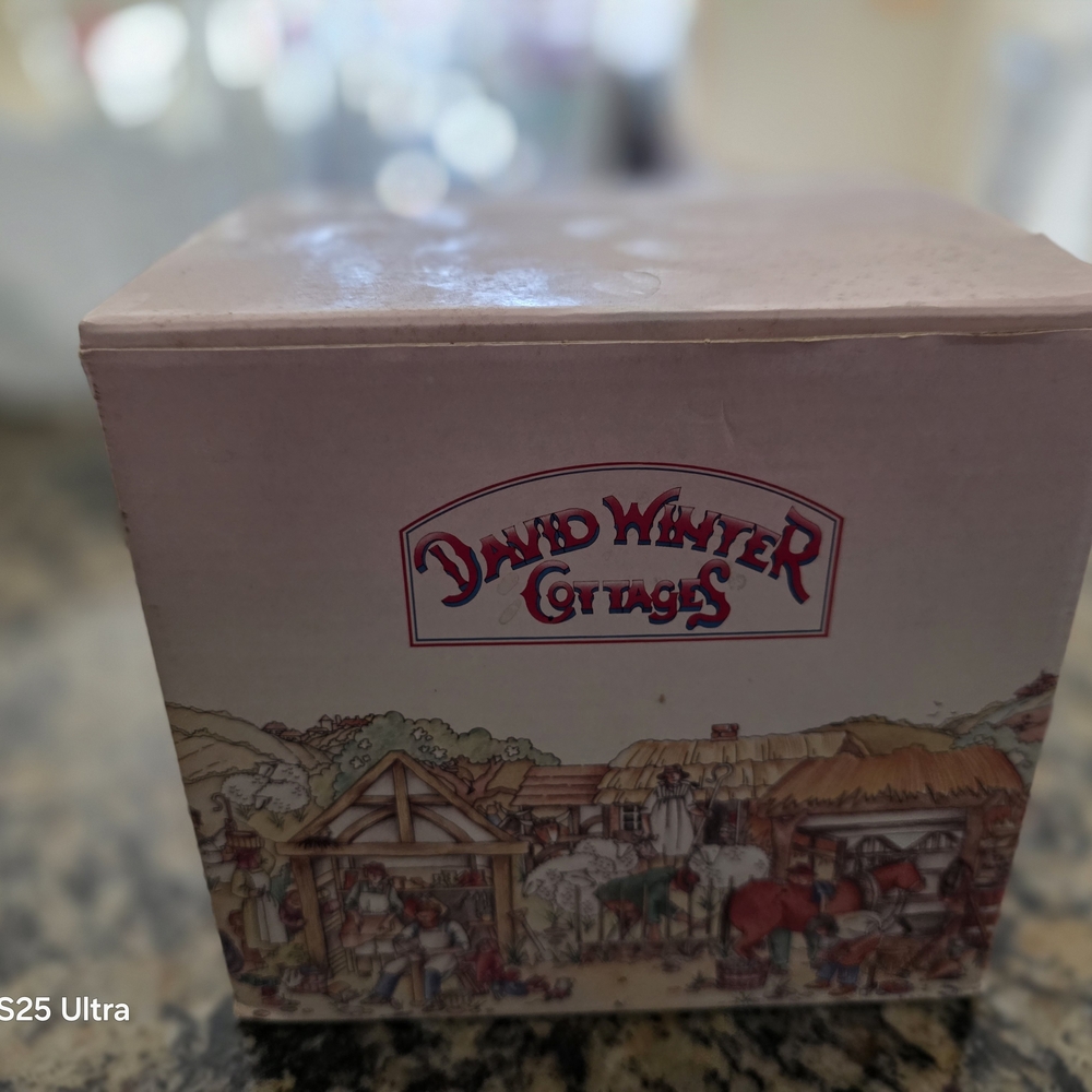 Cottages Decorative Box - Pink Illustration